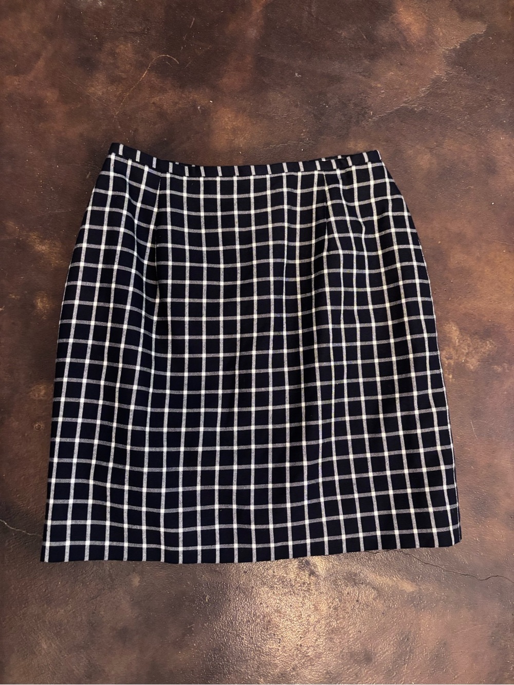 Lauren Ralph Lauren Navy And White Checkered Mini Skirt size 6
